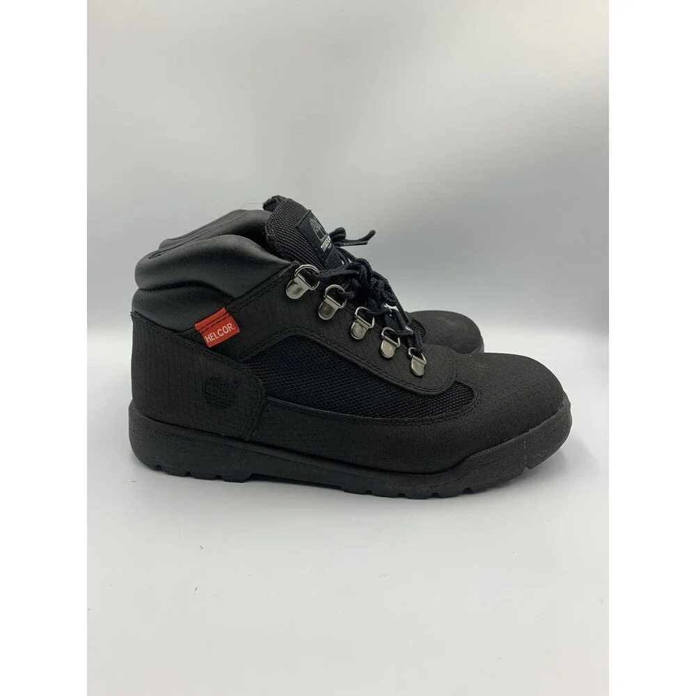 Timberland Helcor 3830 Mid High Ankle Lace Up Black Boots Youth Boys US Size 6